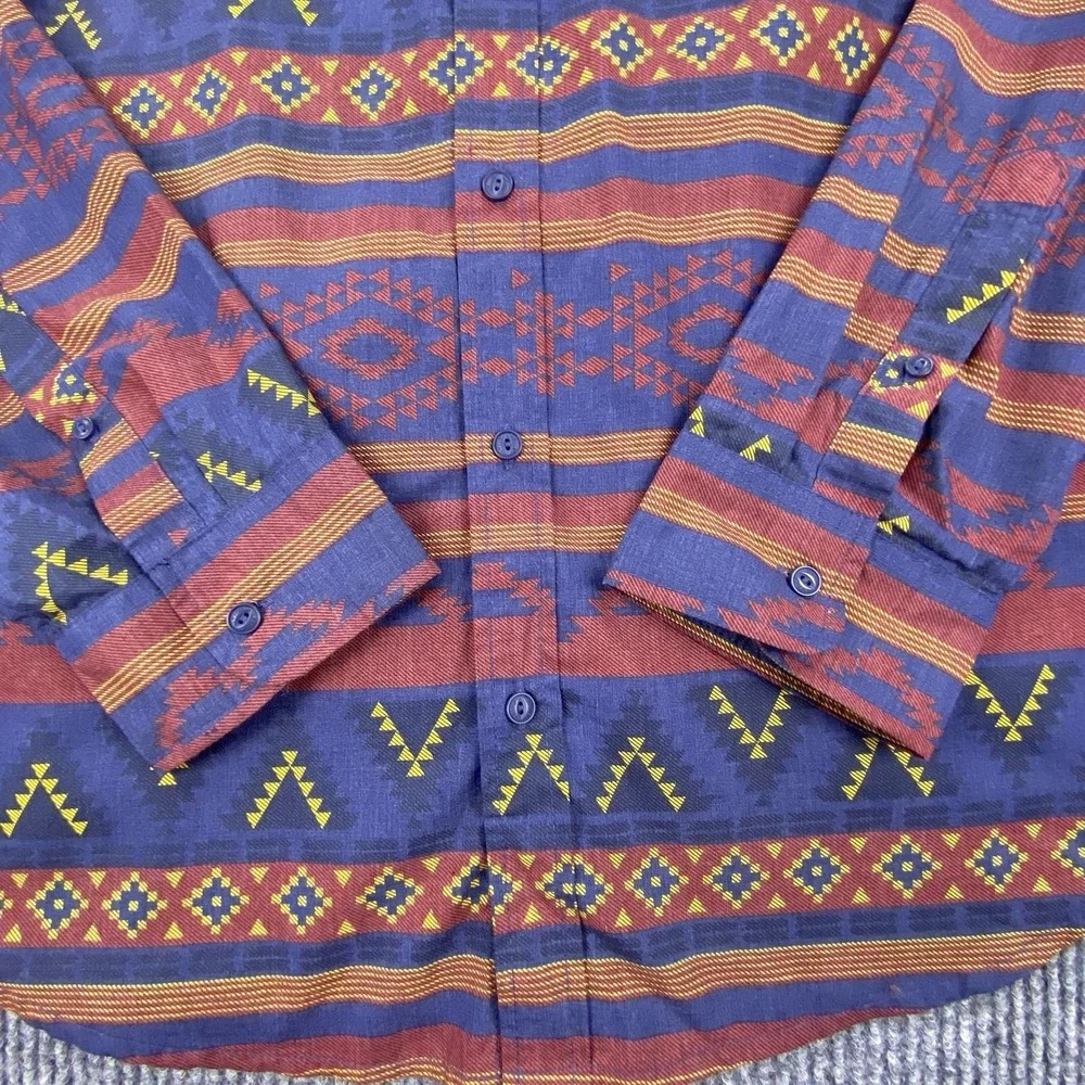 Levi's Southwestern Button Down Shirt Mens XL Blue Aztec Tribal Print Western